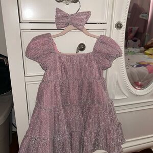 Sparkly Pink Dress with Bow